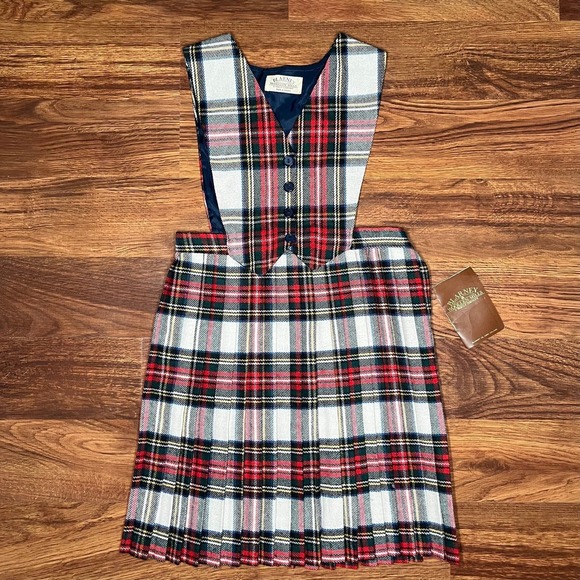 NEW Blarney Woollen Mills Tartan Plaid Vest Kilt Irish Dress Girls Size 6